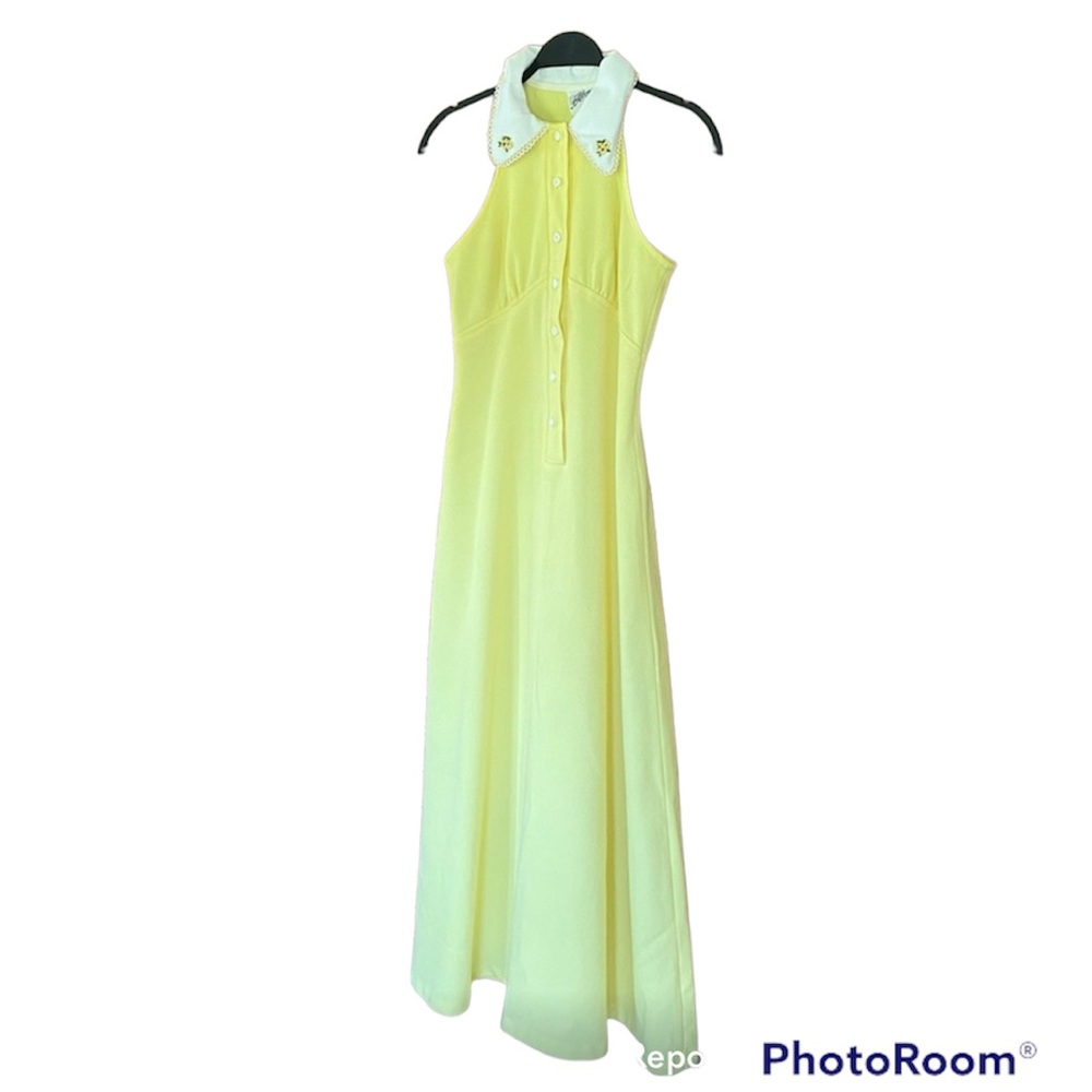 Allegro Vintage Yellow Summer Dress - Picture 1 of 6